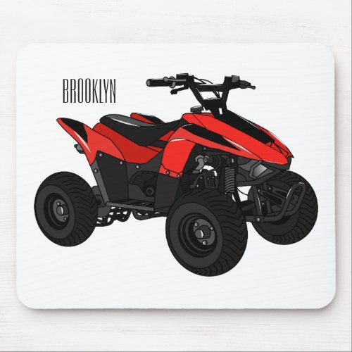 Quad bike atv cartoon illustration  mouse pad