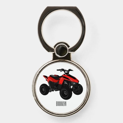 Quad bike atv cartoon illustration  phone ring stand