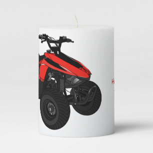 Quad bike atv cartoon illustration pillar candle