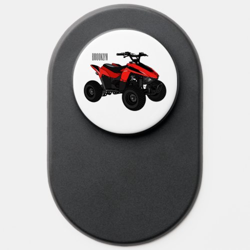 Quad bike atv cartoon illustration  PopSocket