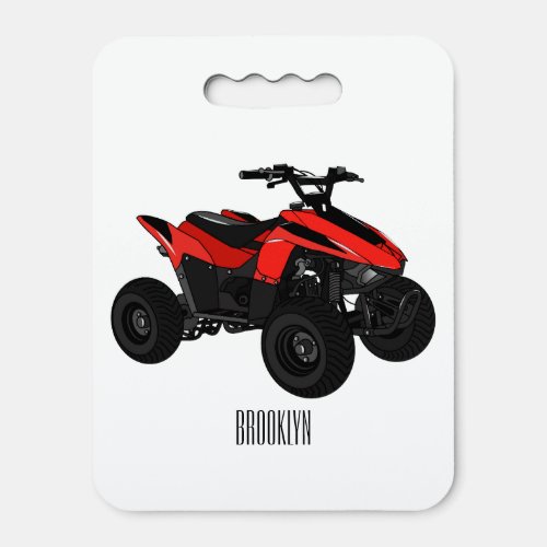 Quad bike atv cartoon illustration  seat cushion