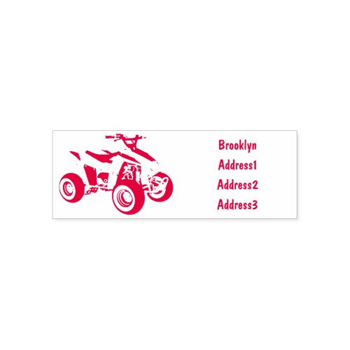 Quad bike atv cartoon illustration self_inking stamp