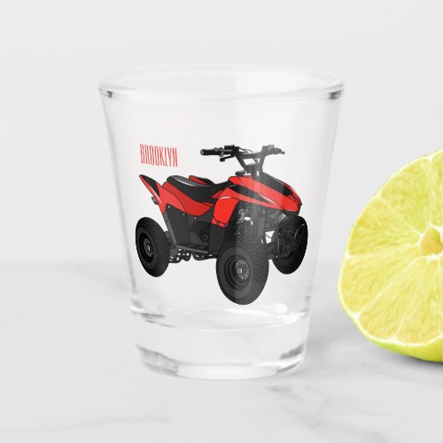 Quad bike atv cartoon illustration  shot glass