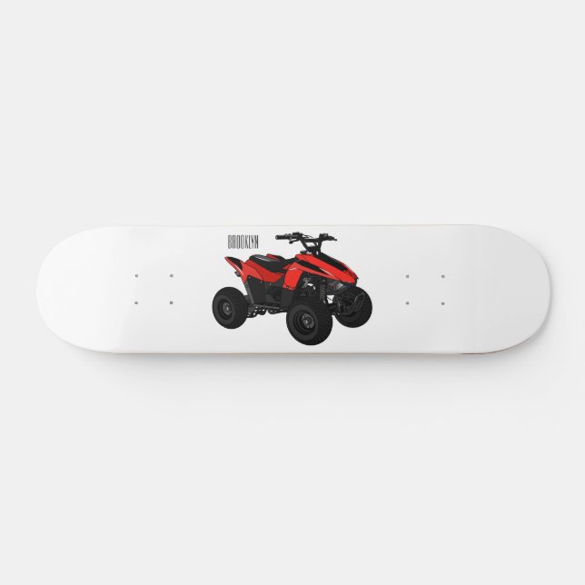 Quad bike atv cartoon illustration  skateboard (Horz)