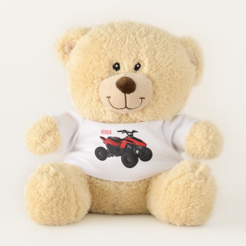 Quad bike atv cartoon illustration  teddy bear