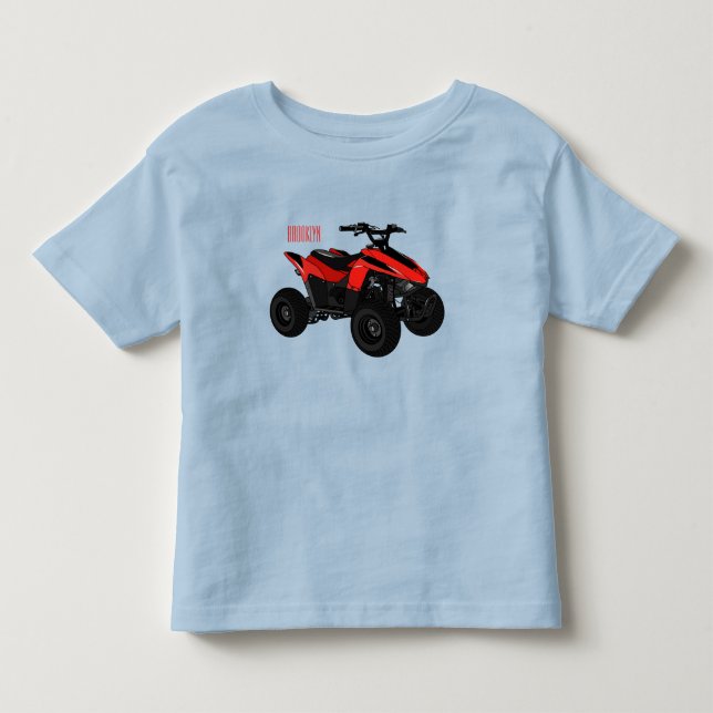 Quad bike atv cartoon illustration  toddler t-shirt (Front)