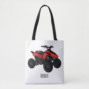 Quad bike atv cartoon illustration  tote bag