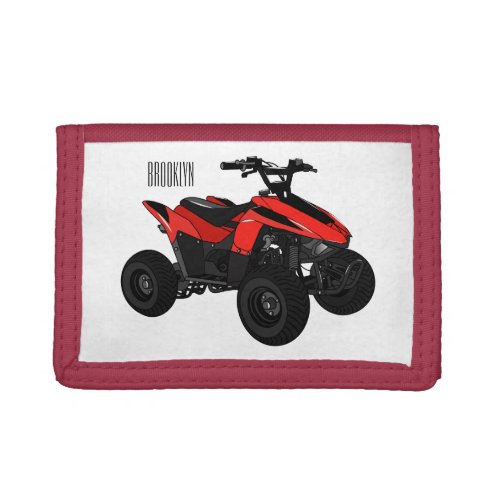 Quad bike atv cartoon illustration  trifold wallet