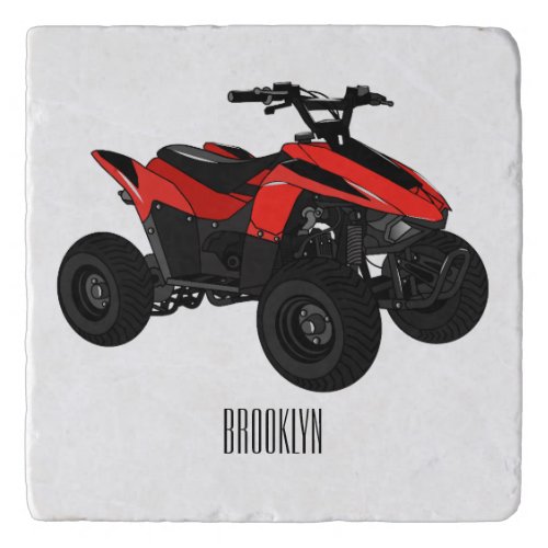 Quad bike atv cartoon illustration  trivet