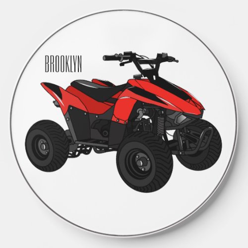 Quad bike atv cartoon illustration  wireless charger 