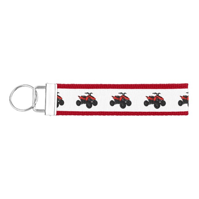 Quad bike atv cartoon illustration  wrist keychain (Keys on Left)