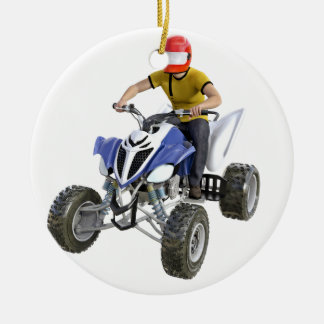 Quad Bike ATV Coming to the Front Ceramic Ornament
