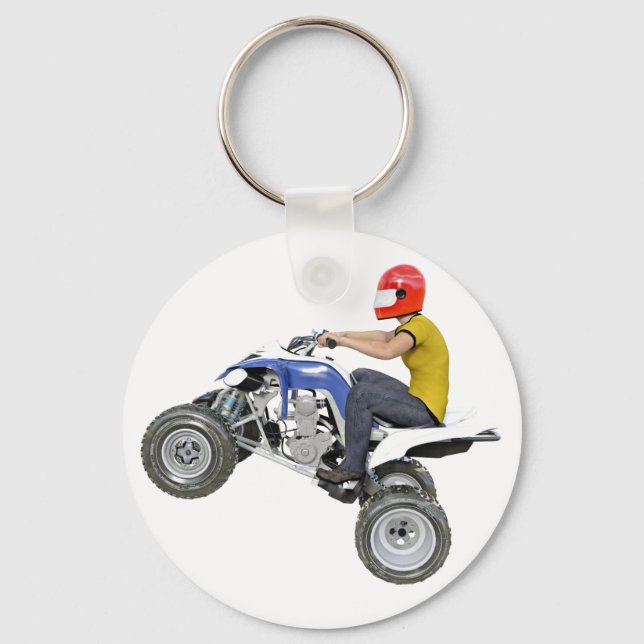 Quad Bike ATV in Side Profile Keychain (Front)