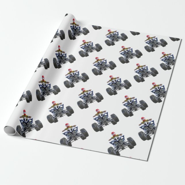 Quad Bike ATV Popping a Wheelie to the Front Wrapping Paper (Unrolled)