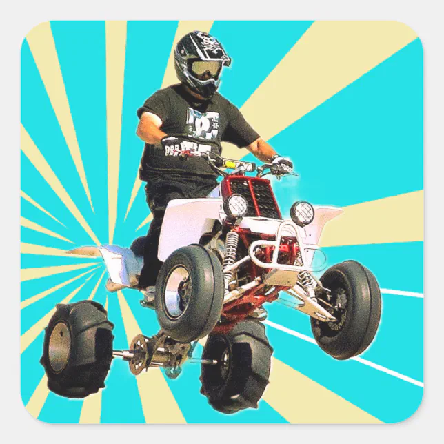 Quad Bike / ATV Square Sticker Zazzle Quad Bike / ATV Square Sticker Zazzle