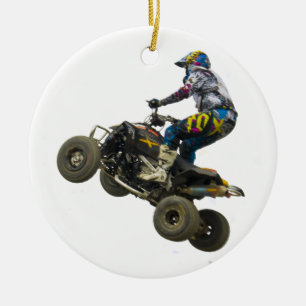 quad bike ceramic ornament