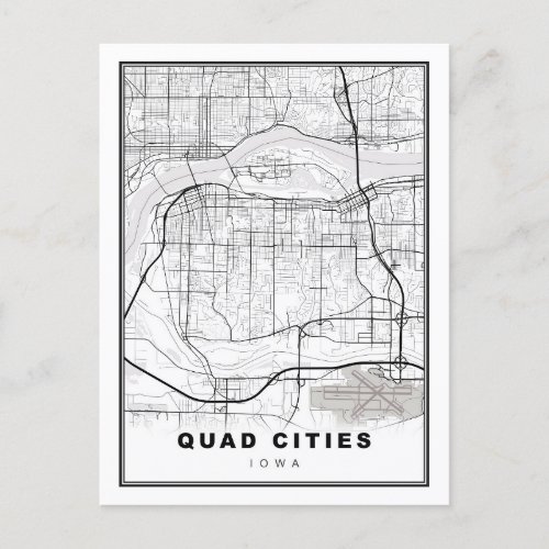 Quad Cities Map Postcard