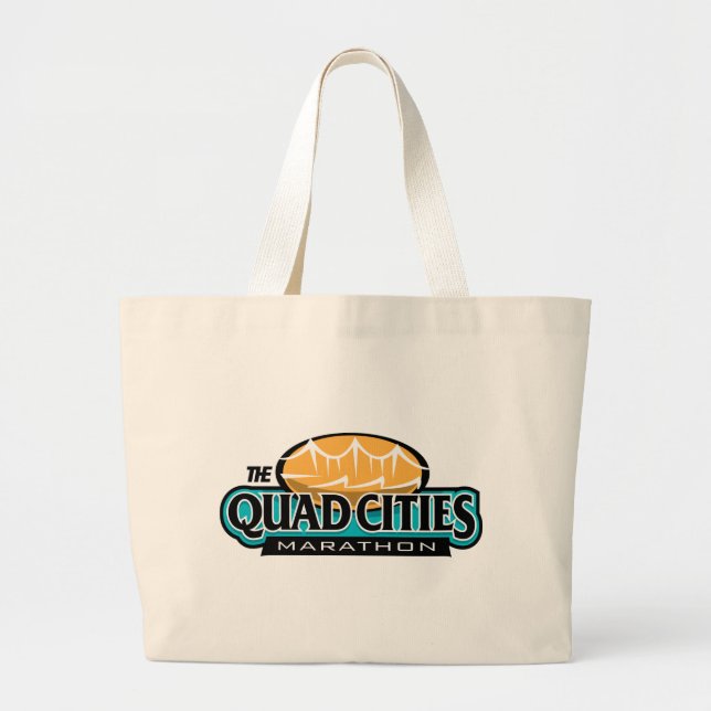 Quad Cities Marathon Large Tote Bag (Front)