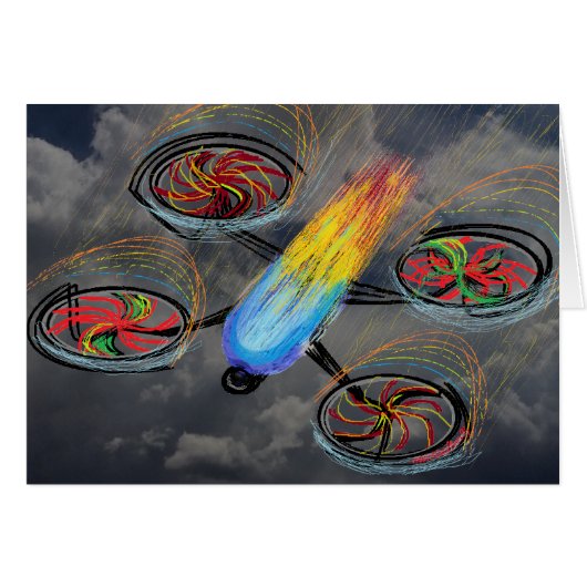 Quad Drone on Fire Cards (Front Horizontal)