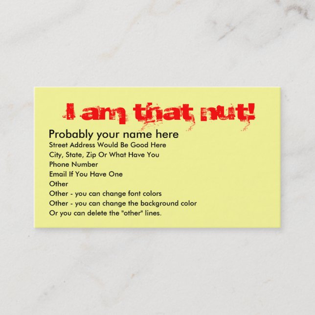 Quad Nut ATV Business Card (Front)