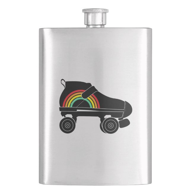 quad roller skate rainbow flask (Front)
