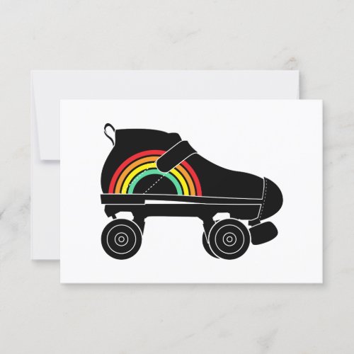 quad roller skate rainbow invitation