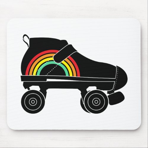 quad roller skate rainbow mouse pad