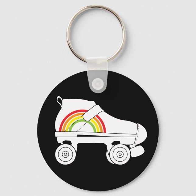 quad skate rainbow keychain (Front)