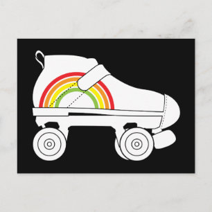 quad skate rainbow postcard