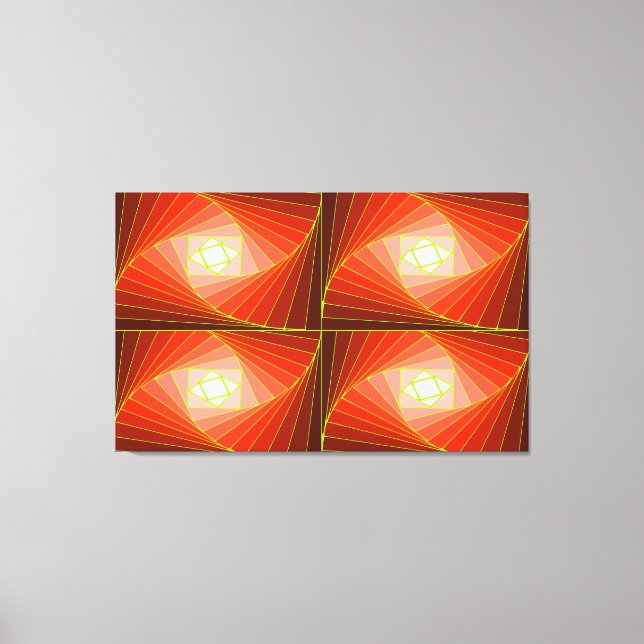 Quad Spiral Red Canvas Print (Front)