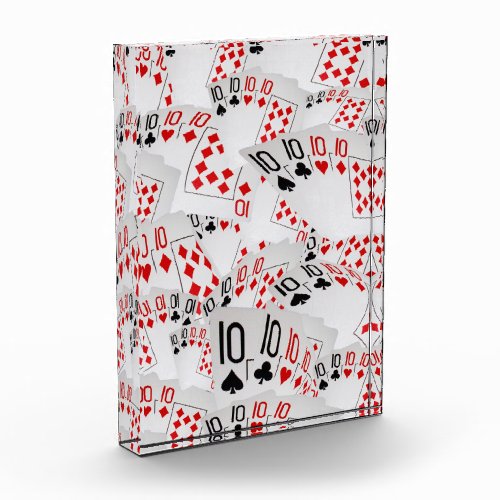 Quad Tens Poker Cards Layered  Photo Block