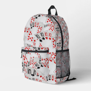Quad Tens Poker Cards Layered,  Printed Backpack