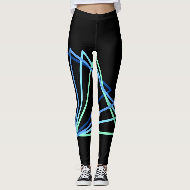 Quad triangle Aqua Leggings (Front)