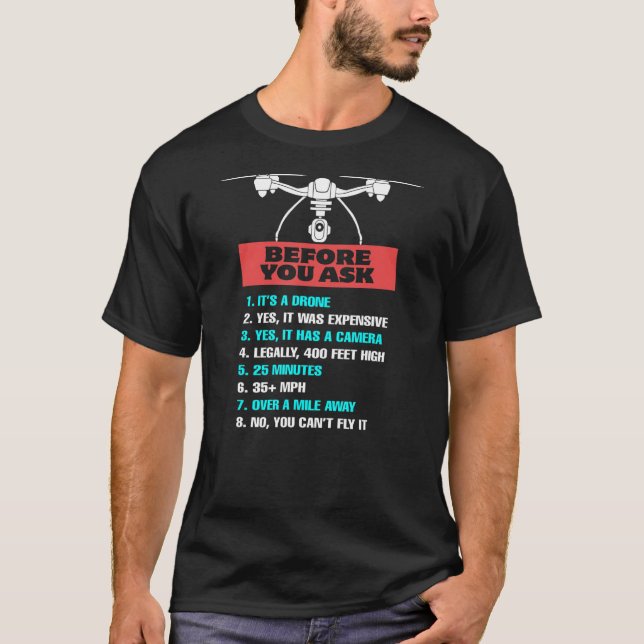 Quadcopter FPV Drone Pilot RC Pilot  Operator Sayi T-Shirt (Front)
