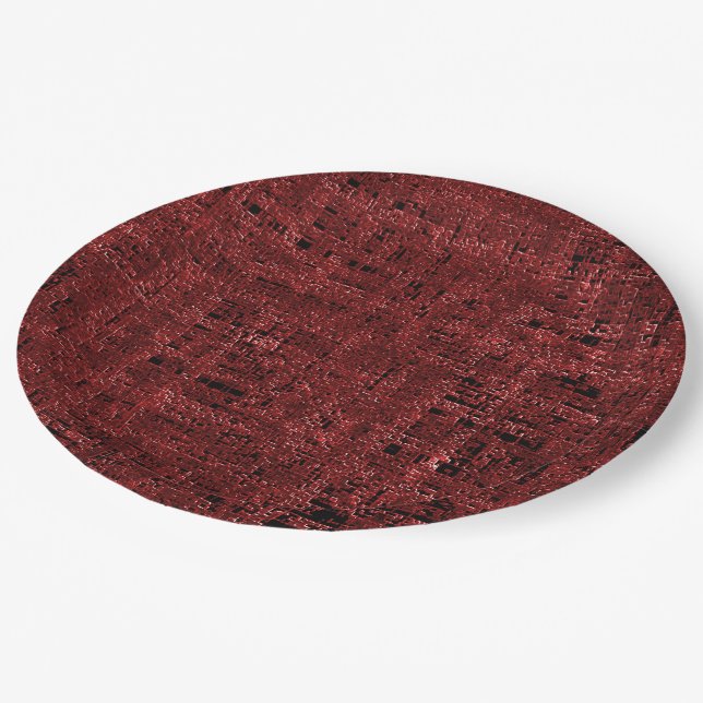 Quadrados pequenos vermelhos sobrepostos empapados paper plates (Angled)