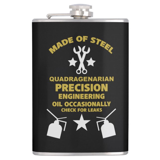 Quadragenarian Birthday Flask (Front)