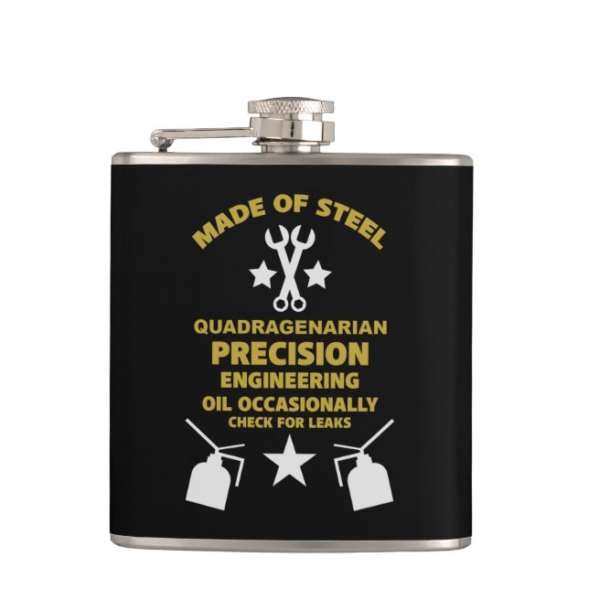 Quadragenarian Birthday Flask (Front)