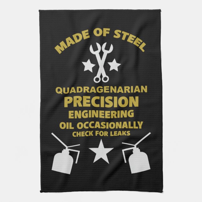 Quadragenarian Birthday Kitchen Towel (Vertical)