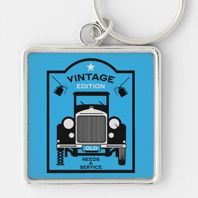 Quadragenarian Happy Birthday Over The Hill Keychain (Front)