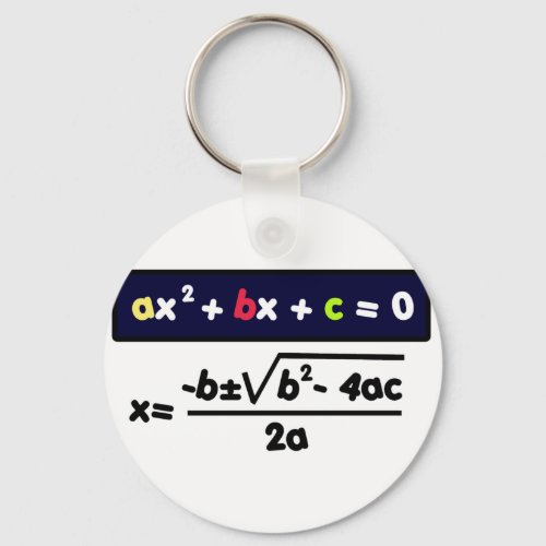 Quadratic equation keychain