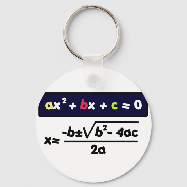 Quadratic equation keychain (Front)