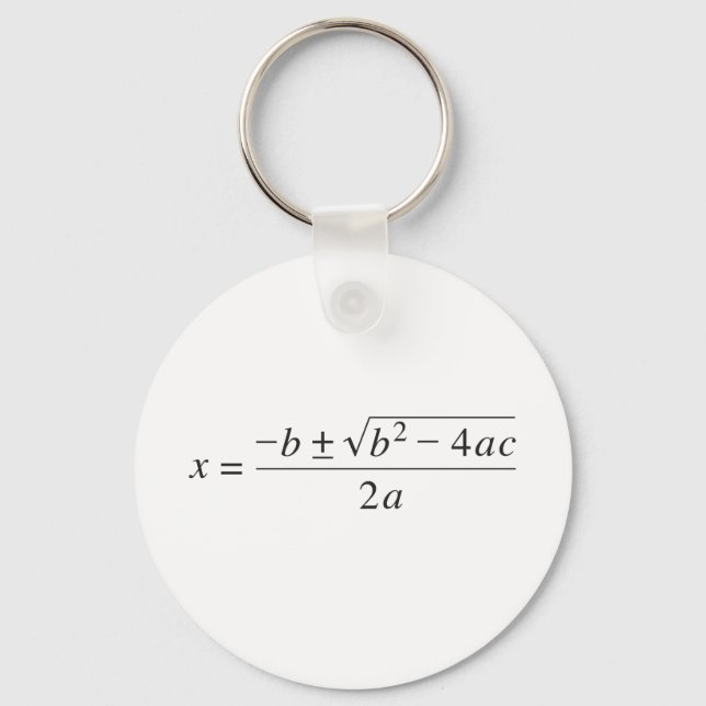 quadratic formula keychain (Front)