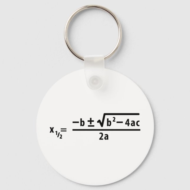 quadratic formula keychain (Front)