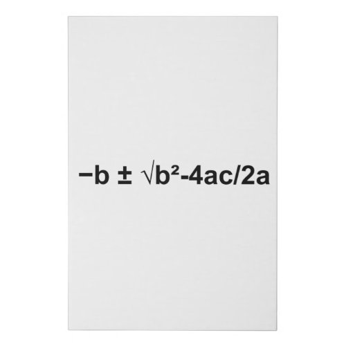 Quadratic Formula Math Mathematical Physics Faux Canvas Print