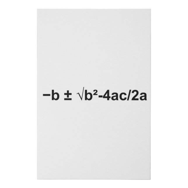 Quadratic Formula Math Mathematical Physics Faux Canvas Print (Front)