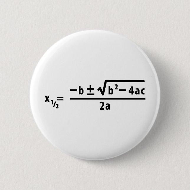 quadratic formula pinback button (Front)