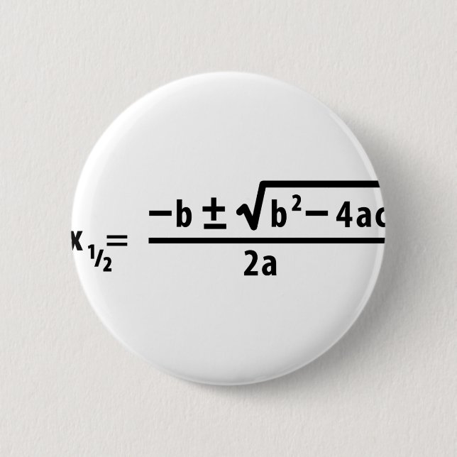 quadratic formula pinback button (Front)