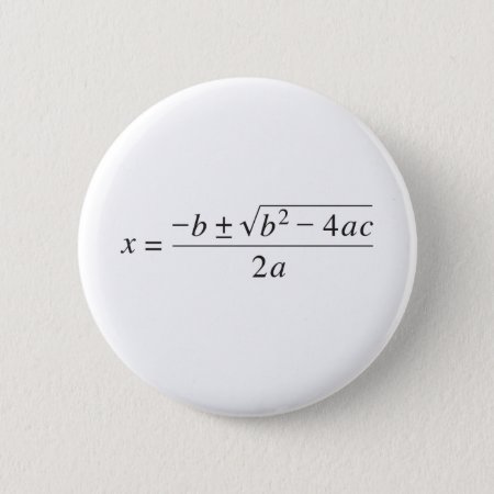 Quadratic Formula Pinback Button