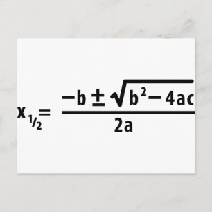 quadratic formula postcard