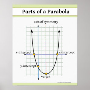 Quadratic Function: Parts of a Parabola Poster